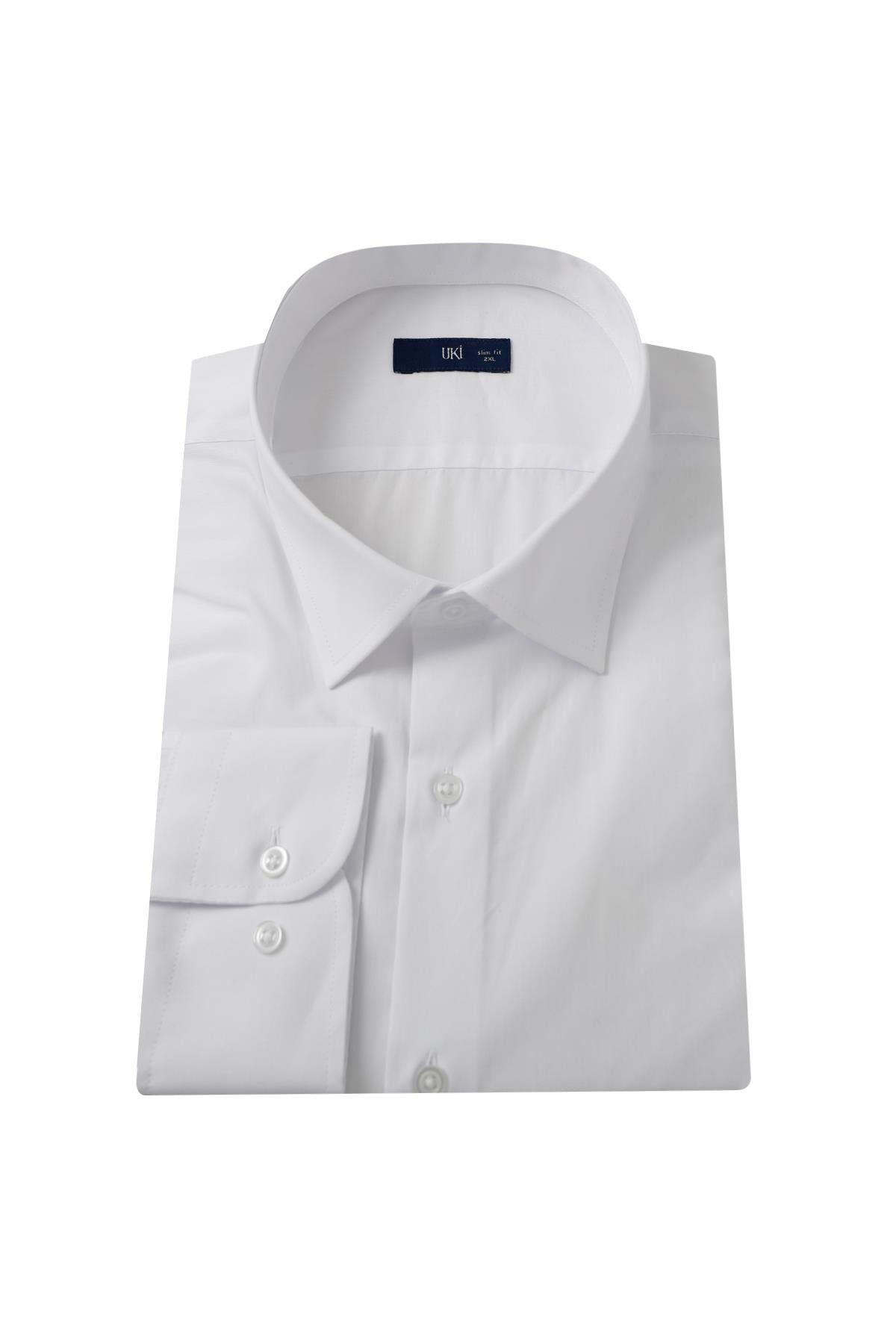 BEYAZ Slim Fit Uzun Kol Gömlek