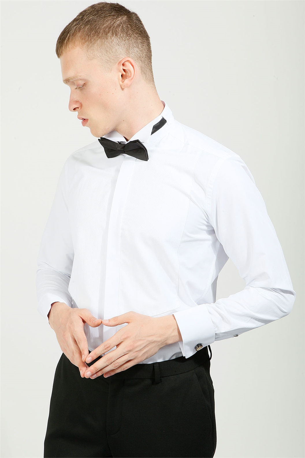 BEYAZ Slim Fit Uzun Kol Gömlek