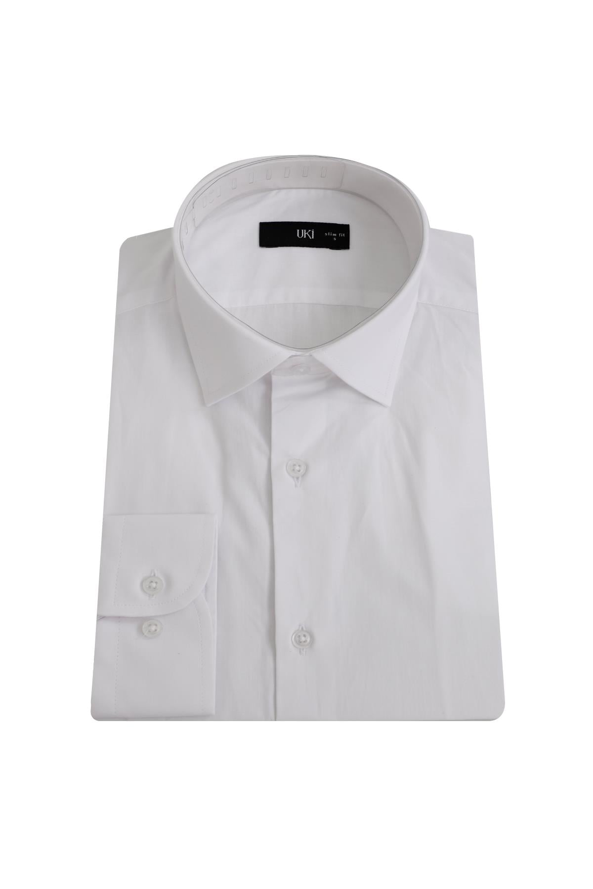 BEYAZ Slim Fit Uzun Kol Gömlek