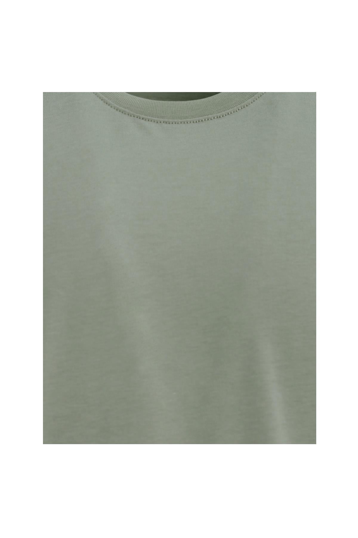 Buz Yeşili Bisiklet Yaka Basic T-Shirt