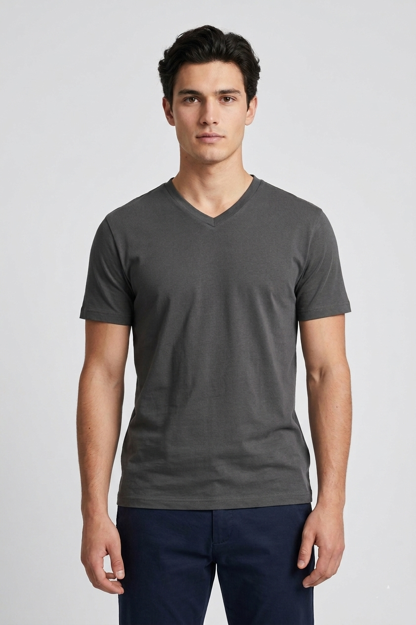 FÜME Comfort Fit V Yaka Basic T-Shirt