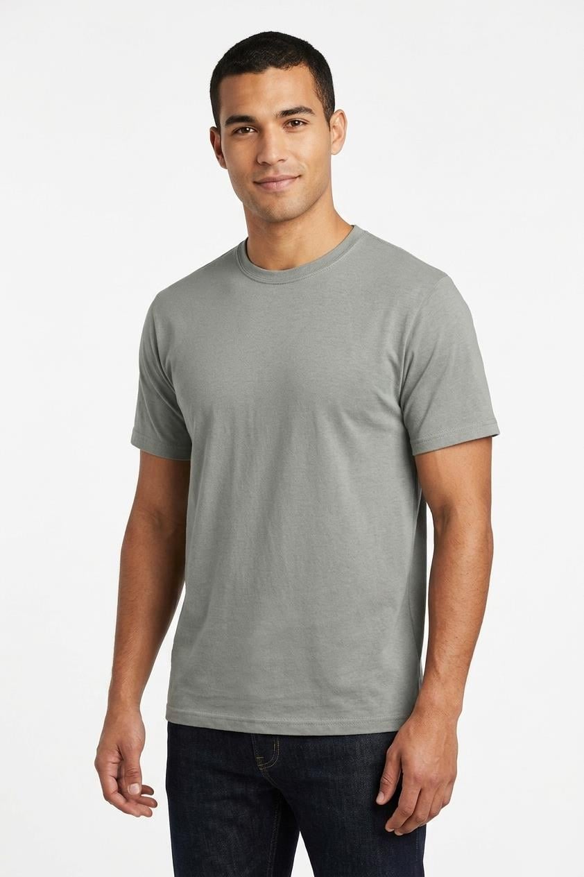 GRİ Bisiklet Yaka Basic T-Shirt