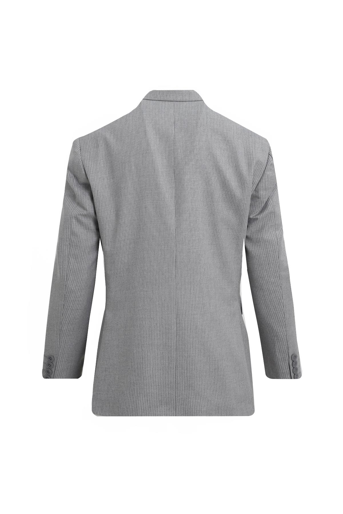 GRİ Comfort Fit 6 Drop Kruvaze Ceket