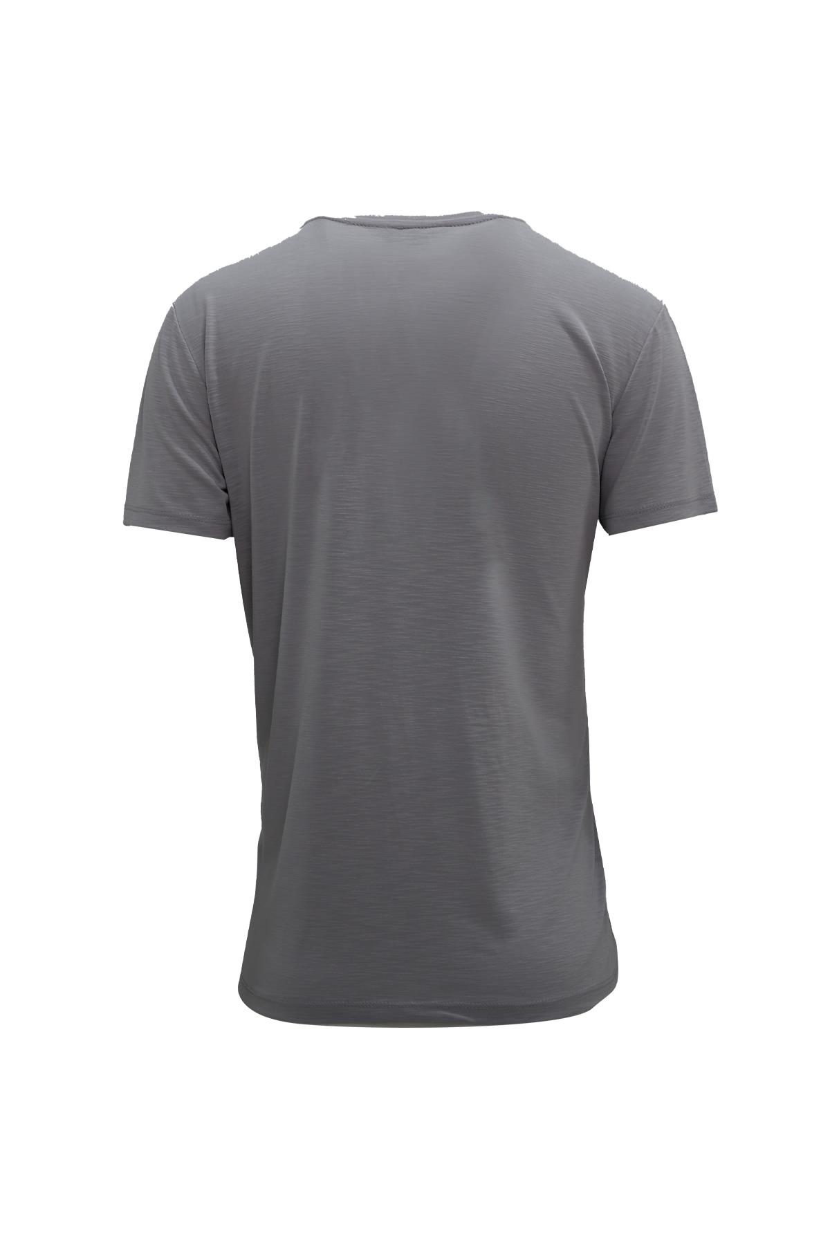 GRİ Modal Bisiklet Yaka T-shirt