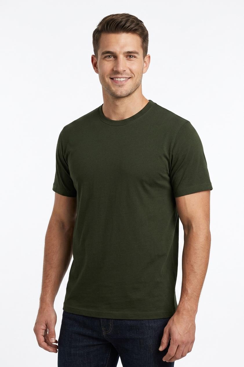 HAKİ Bisiklet Yaka Basic T-Shirt