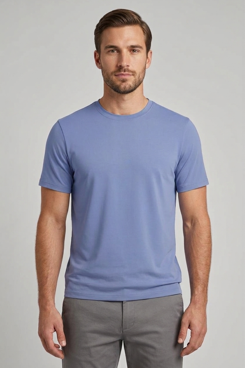 İNDİGO Comfort Fit Bisiklet Yaka Basic T-Shirt