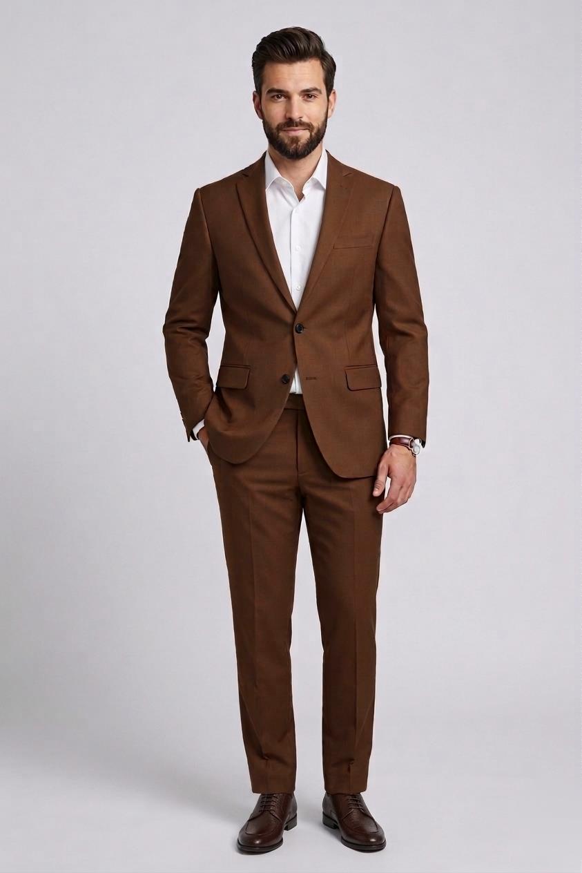 KAHVE Comfort Fit 6 Drop Takım Elbise