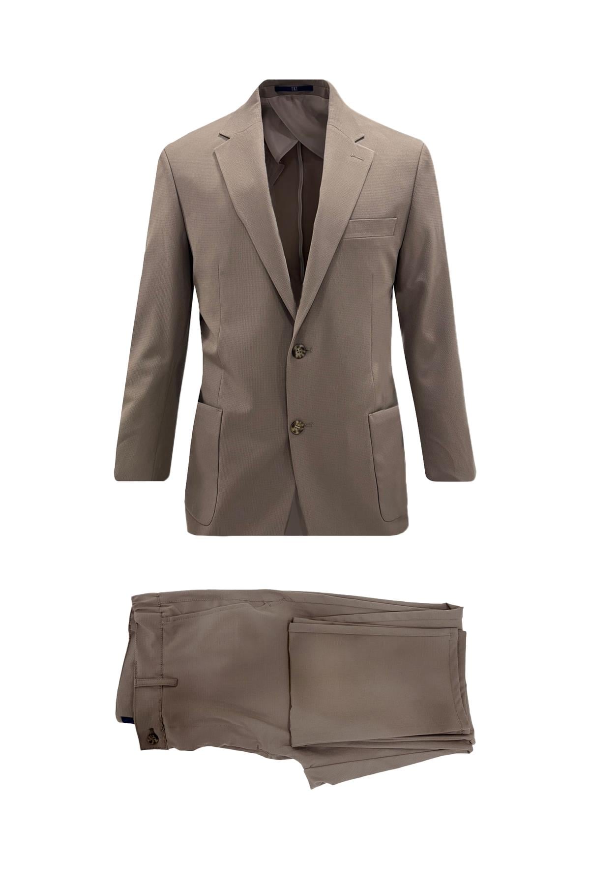KOYU BEJ Comfort Fit 6 Drop Takım Elbise