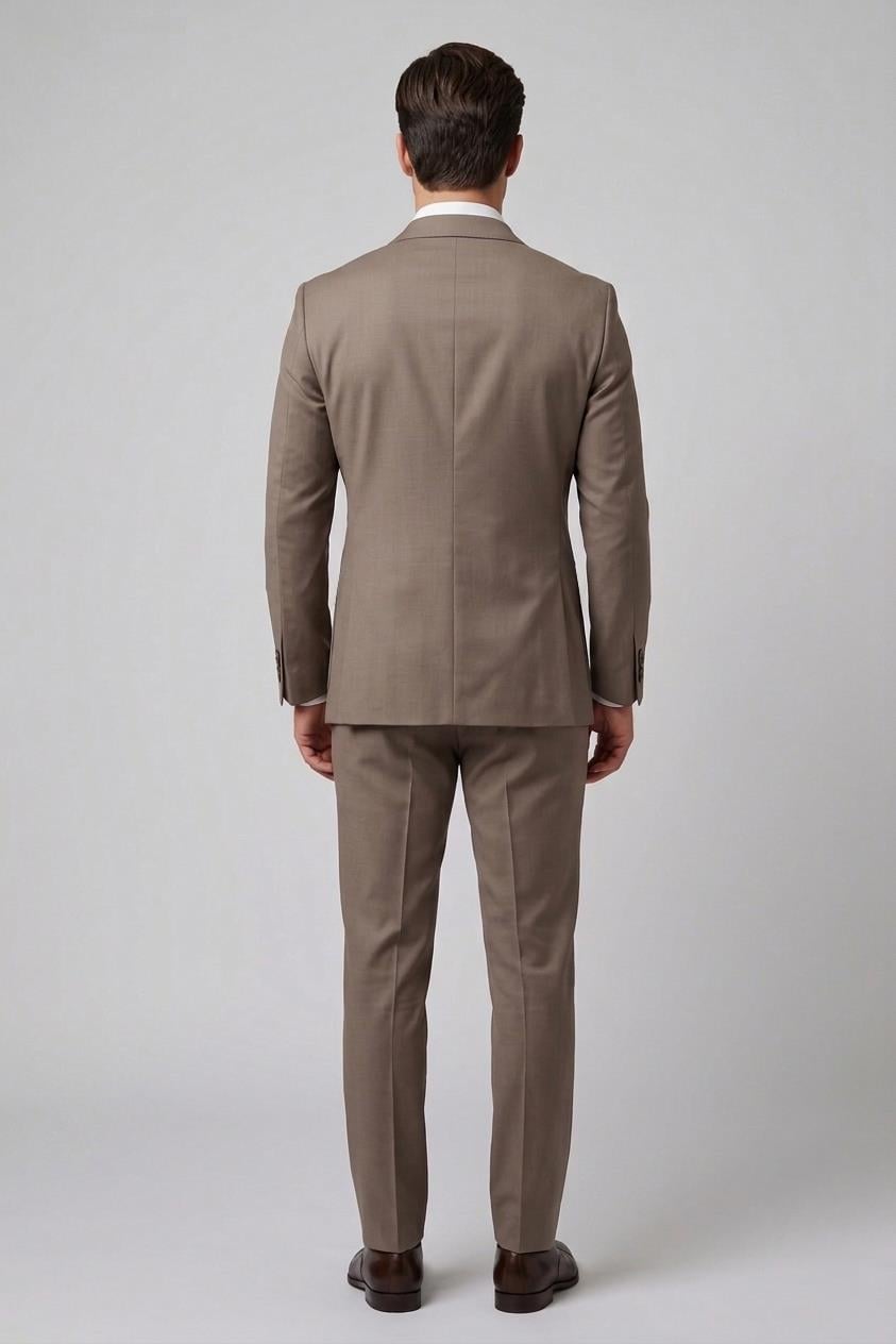 KOYU BEJ Comfort Fit 6 Drop Takım Elbise