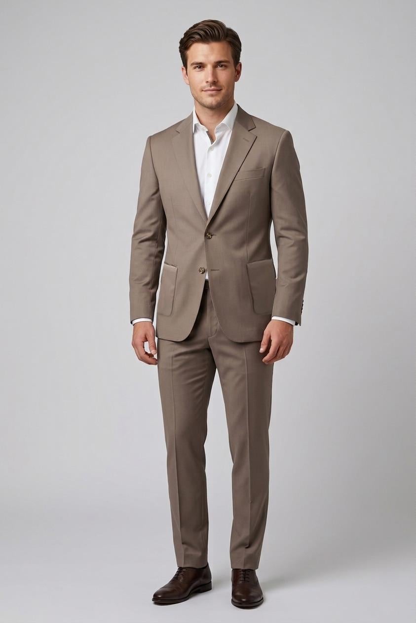 KOYU BEJ Comfort Fit 6 Drop Takım Elbise