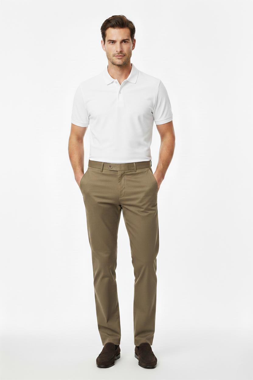 KOYU BEJ Comfort Fit Chino Pantolon