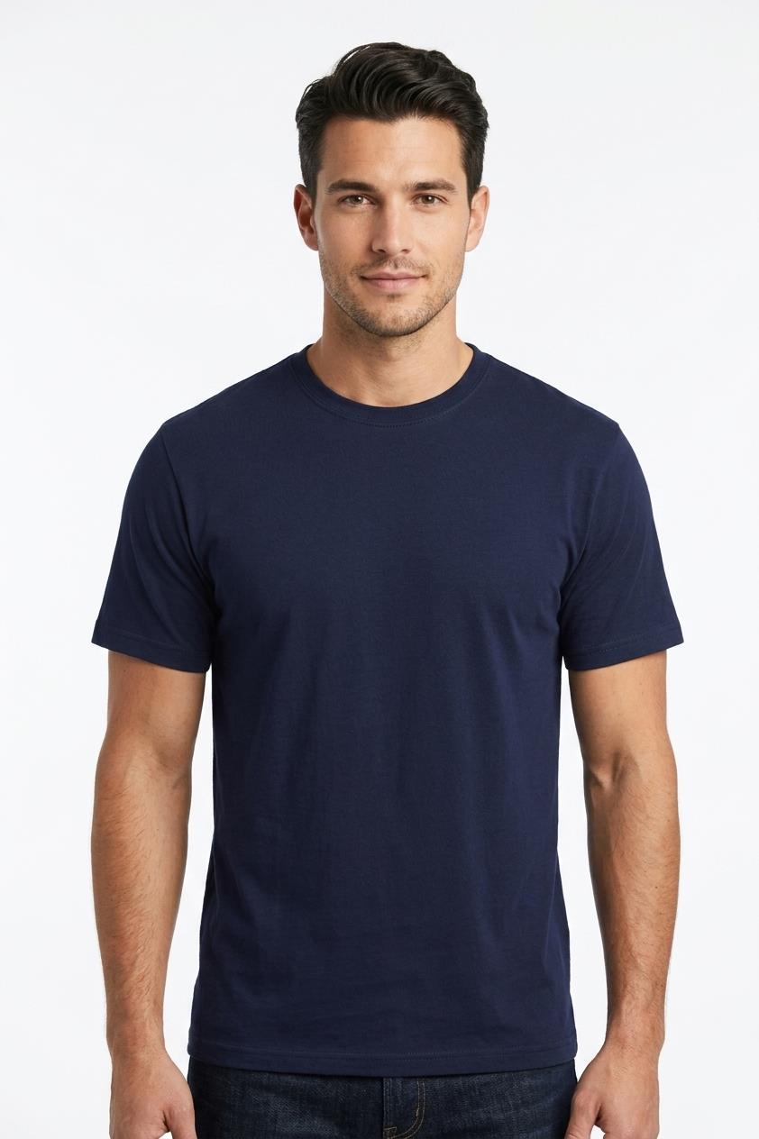 LACİVERT Bisiklet Yaka Basic T-Shirt