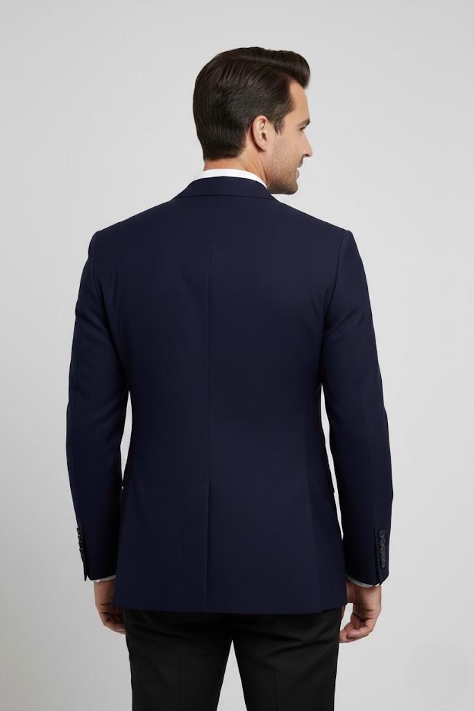 LACİVERT Comfort Fit 6 Drop Kruvaze Ceket