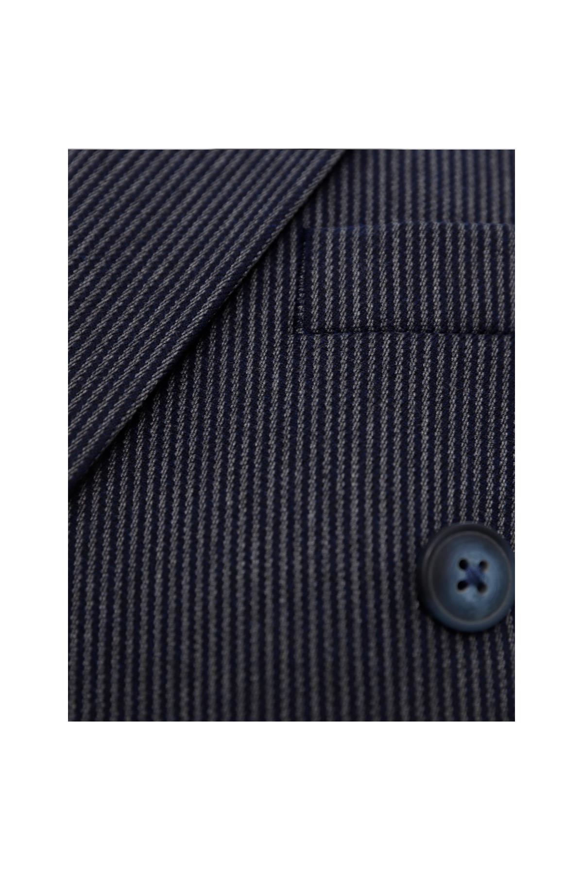 LACİVERT Comfort Fit 6 Drop Kruvaze Ceket
