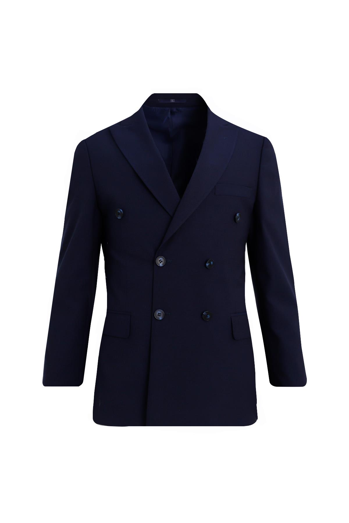 LACİVERT Comfort Fit 6 Drop Kruvaze Takım Elbise