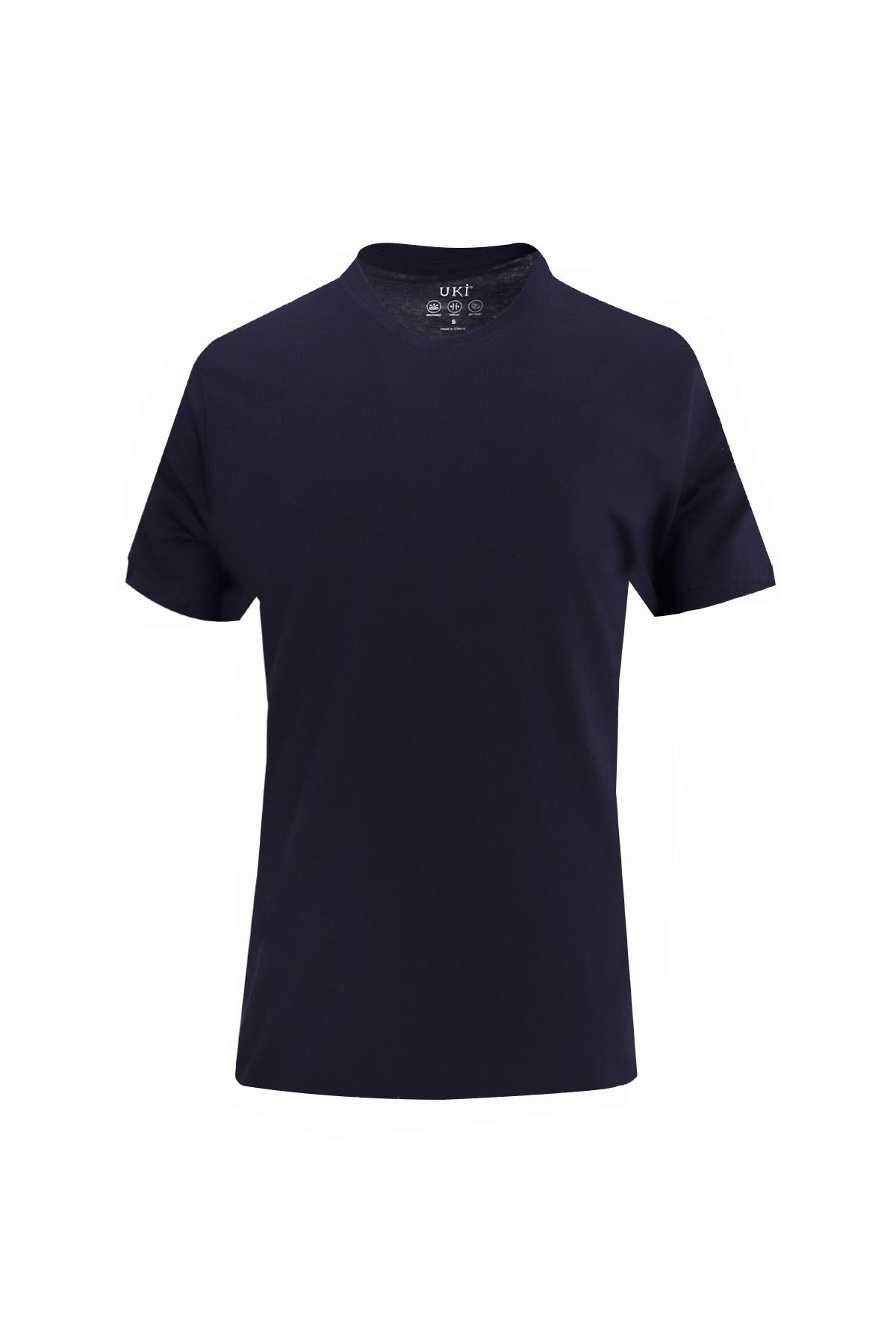 LACİVERT Comfort Fit Bisiklet Yaka Basic T-Shirt