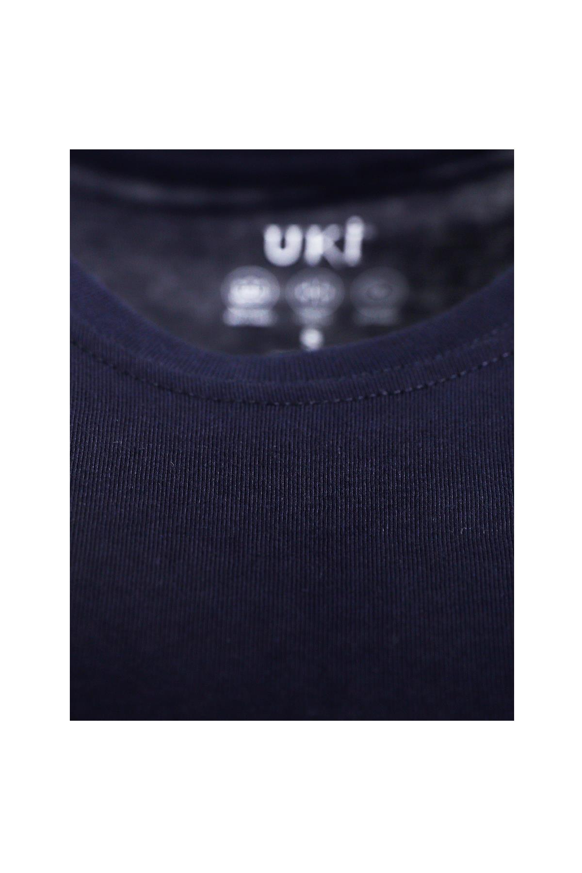 LACİVERT Comfort Fit Bisiklet Yaka Basic T-Shirt