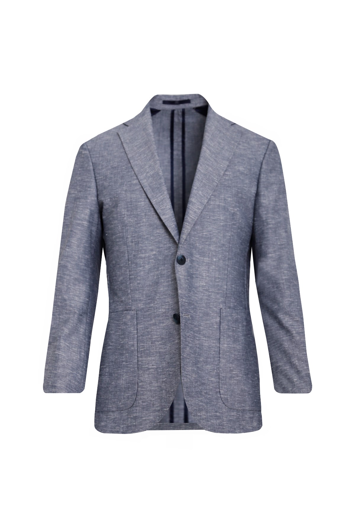 LACİVERT Comfort Fit Casual Keten Ceket