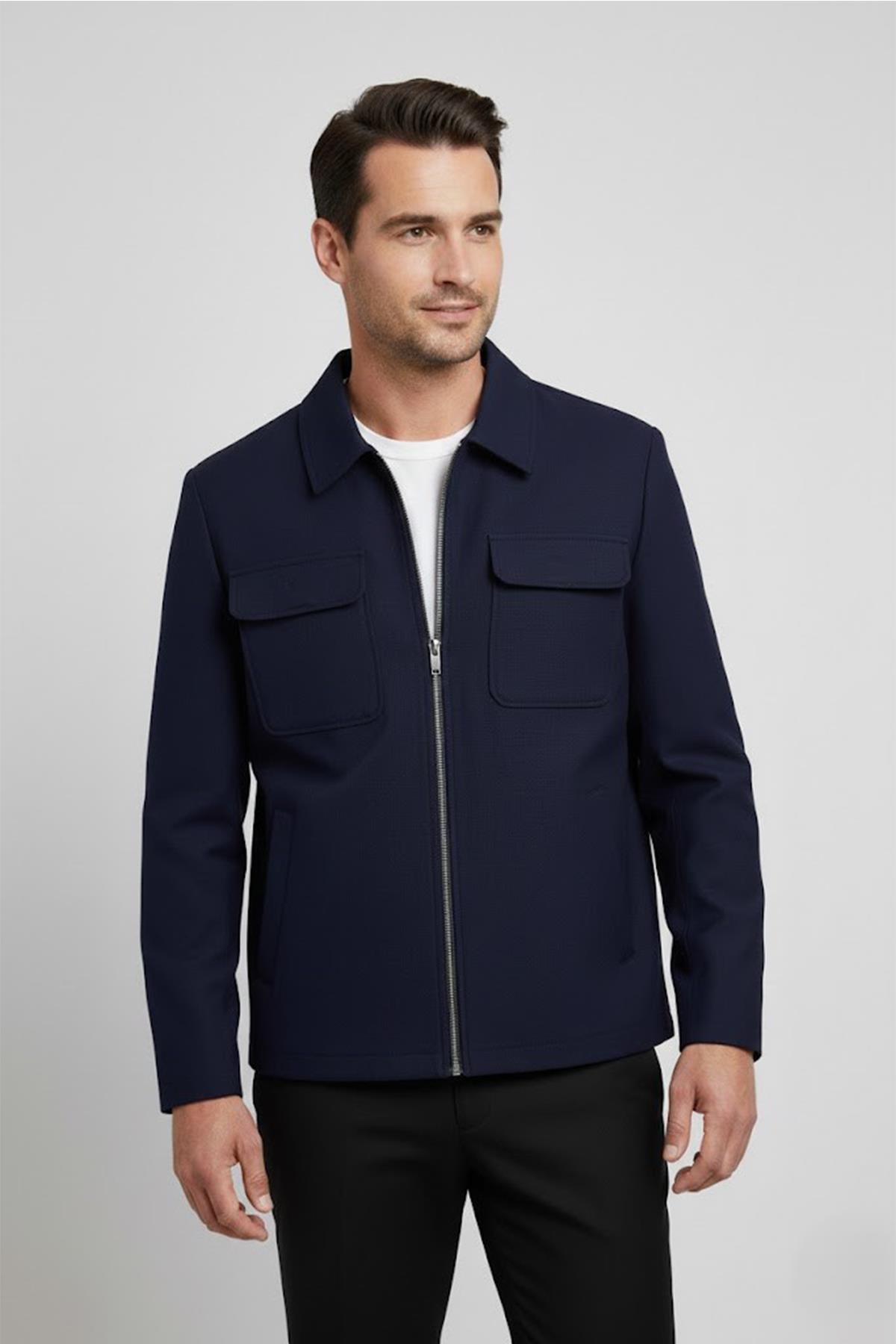 LACİVERT Comfort Fit Ceket Mont