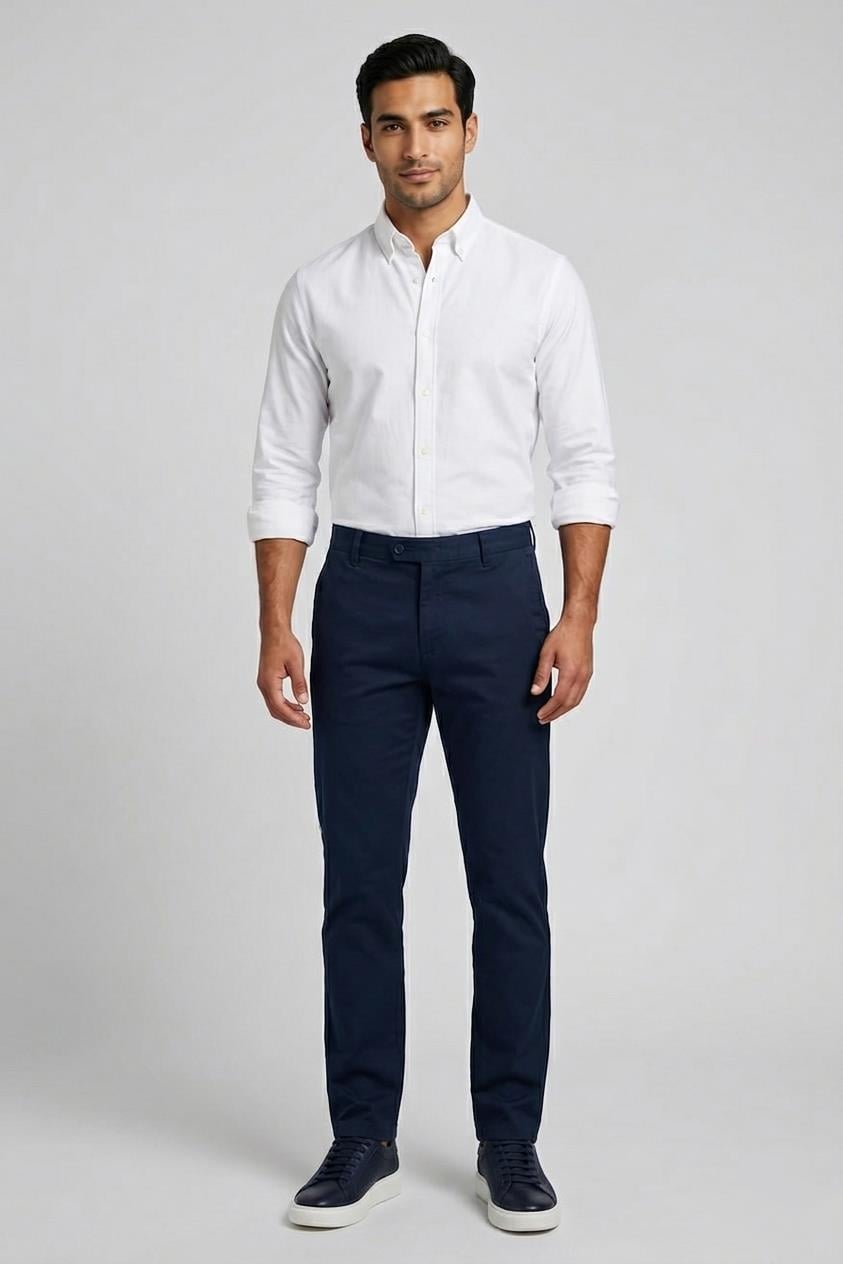 LACİVERT Comfort Fit Chino Pantolon
