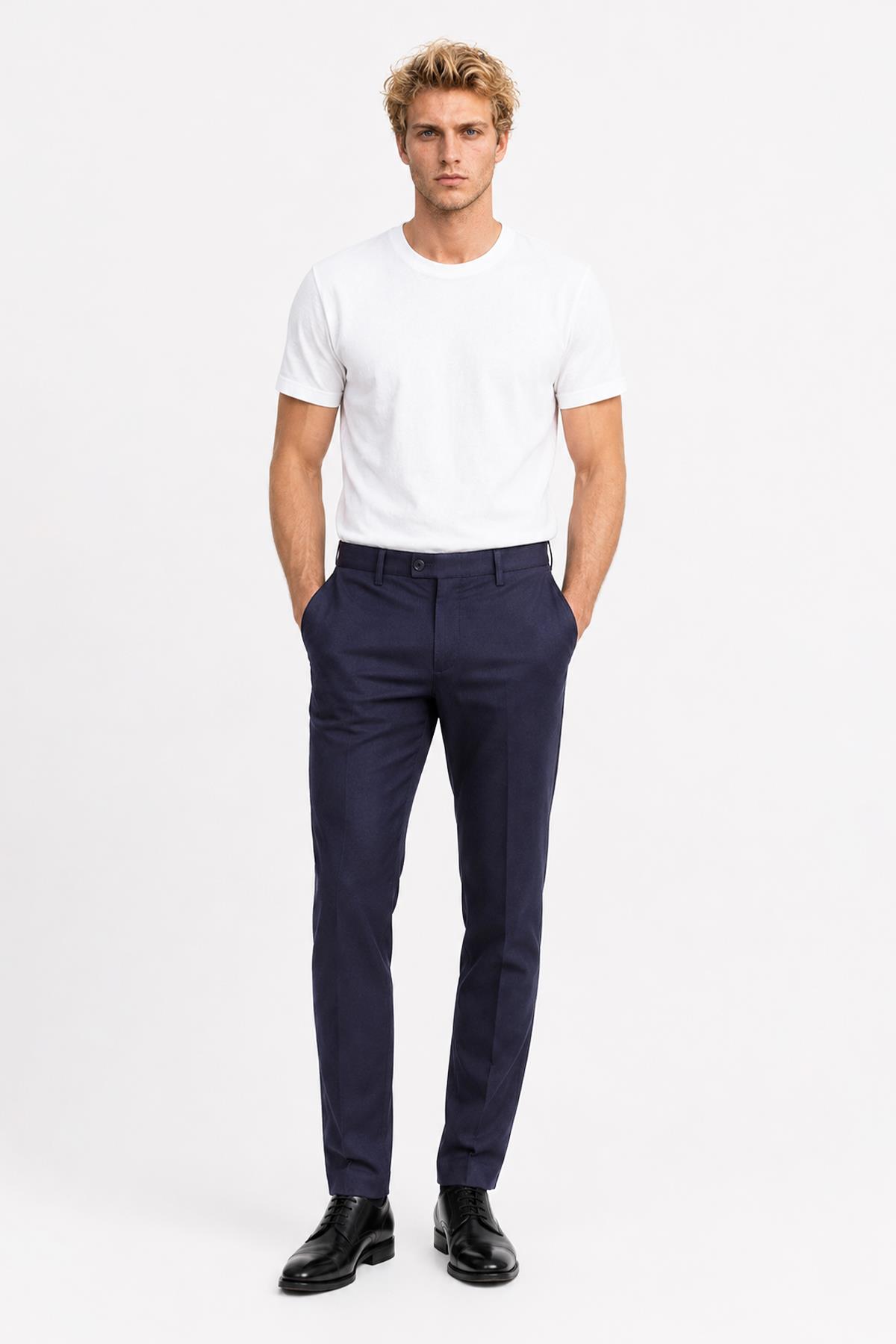 LACİVERT Comfort Fit Chino Pantolon