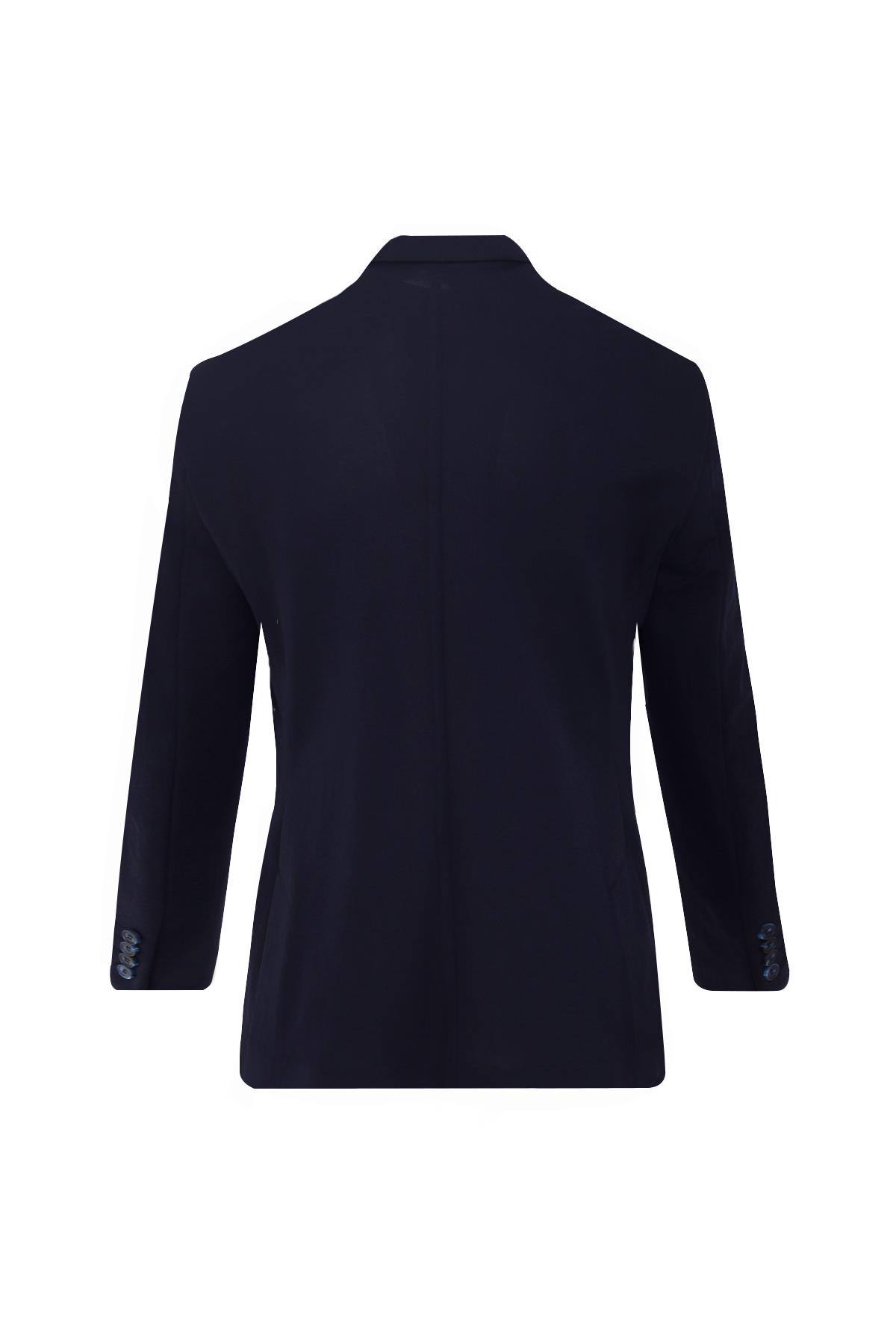 LACİVERT Comfort Fit , Mono Yaka , 2 Düğme Çift Yırtmaçlı , Torba Cep Casual Ceket