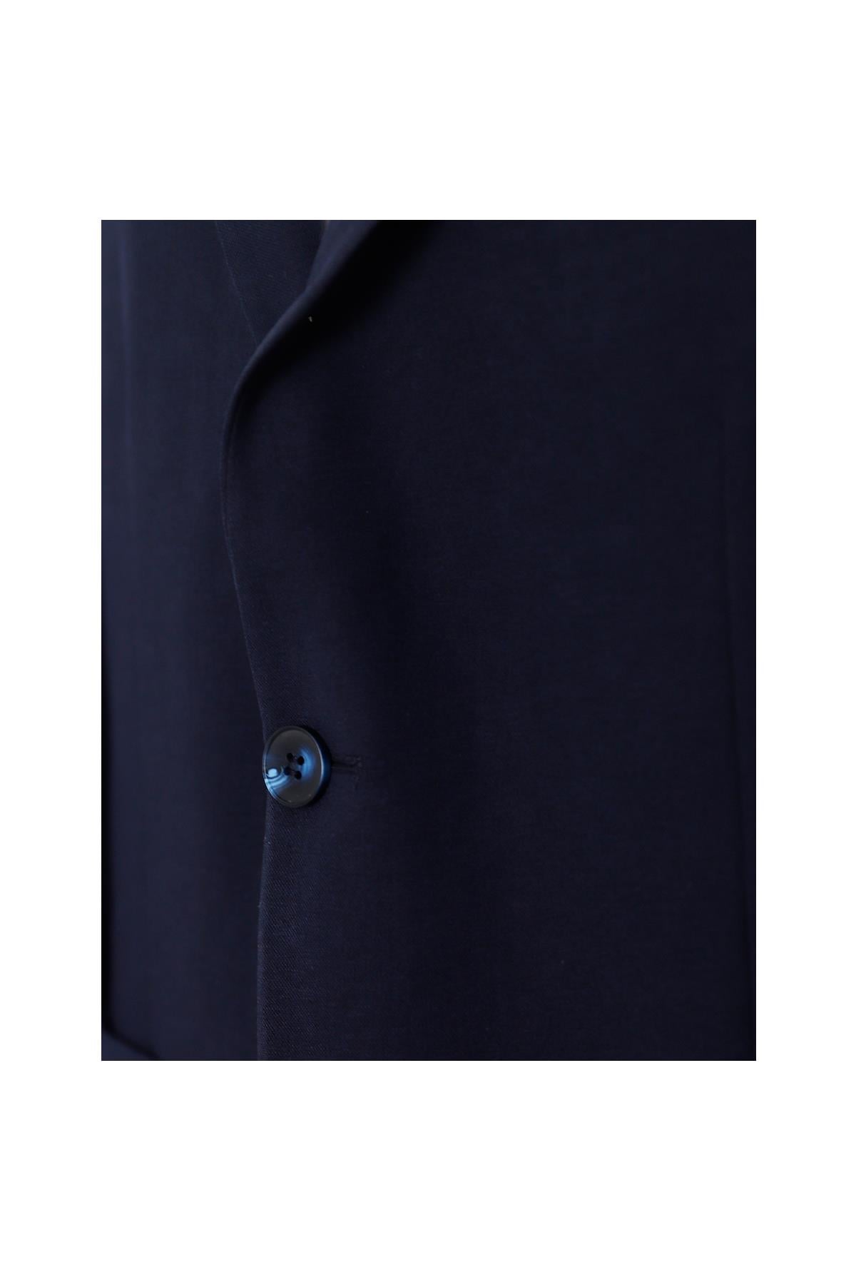 LACİVERT Comfort Fit , Mono Yaka , 2 Düğme Çift Yırtmaçlı , Torba Cep Casual Ceket