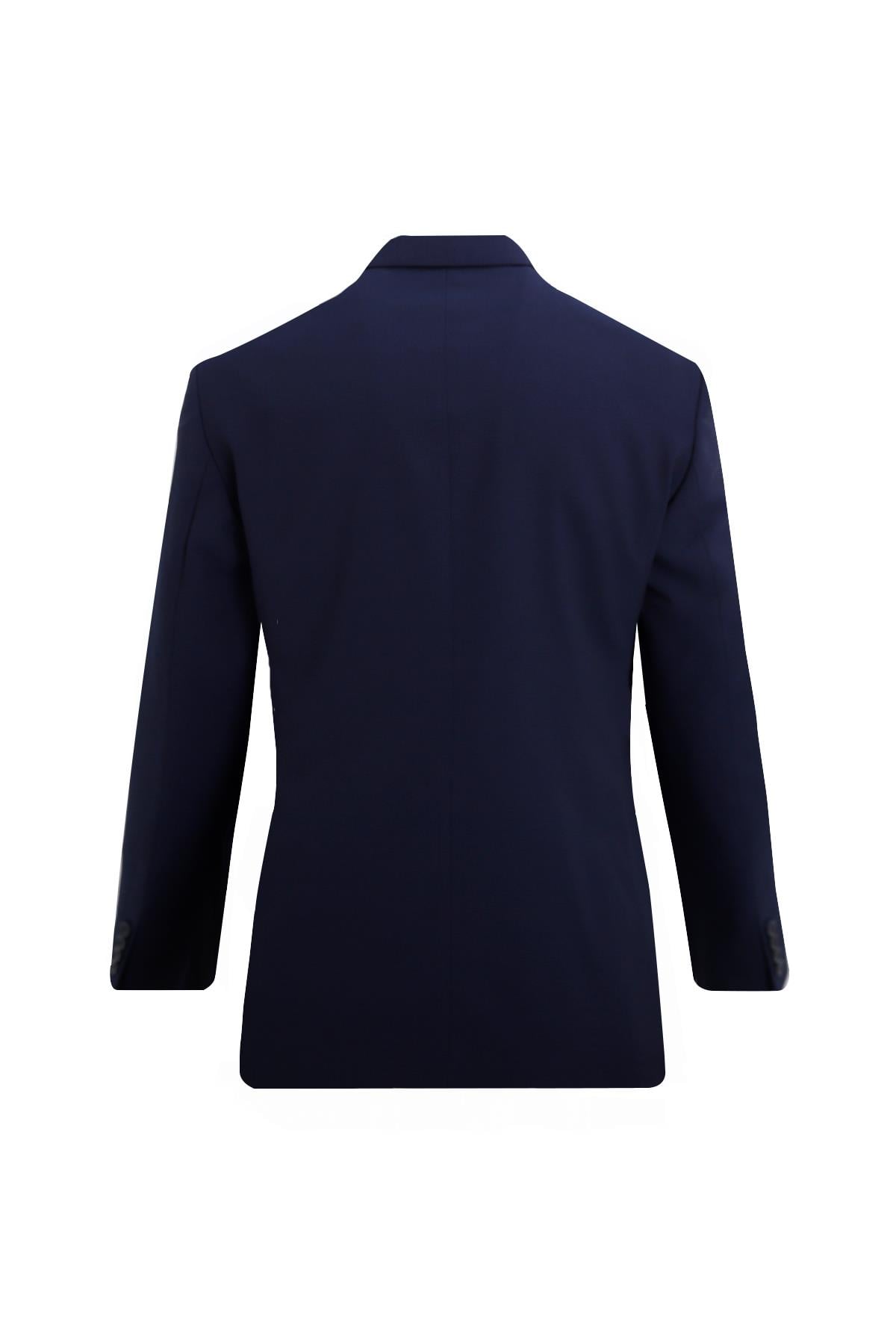 LACİVERT Comfort Fit  Mono Yaka 6 Drop  Kapaklı Cep Klasik Takım Elbise