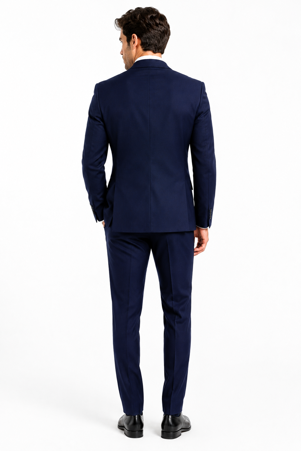 LACİVERT Comfort Fit  Mono Yaka 6 Drop  Kapaklı Cep Klasik Takım Elbise