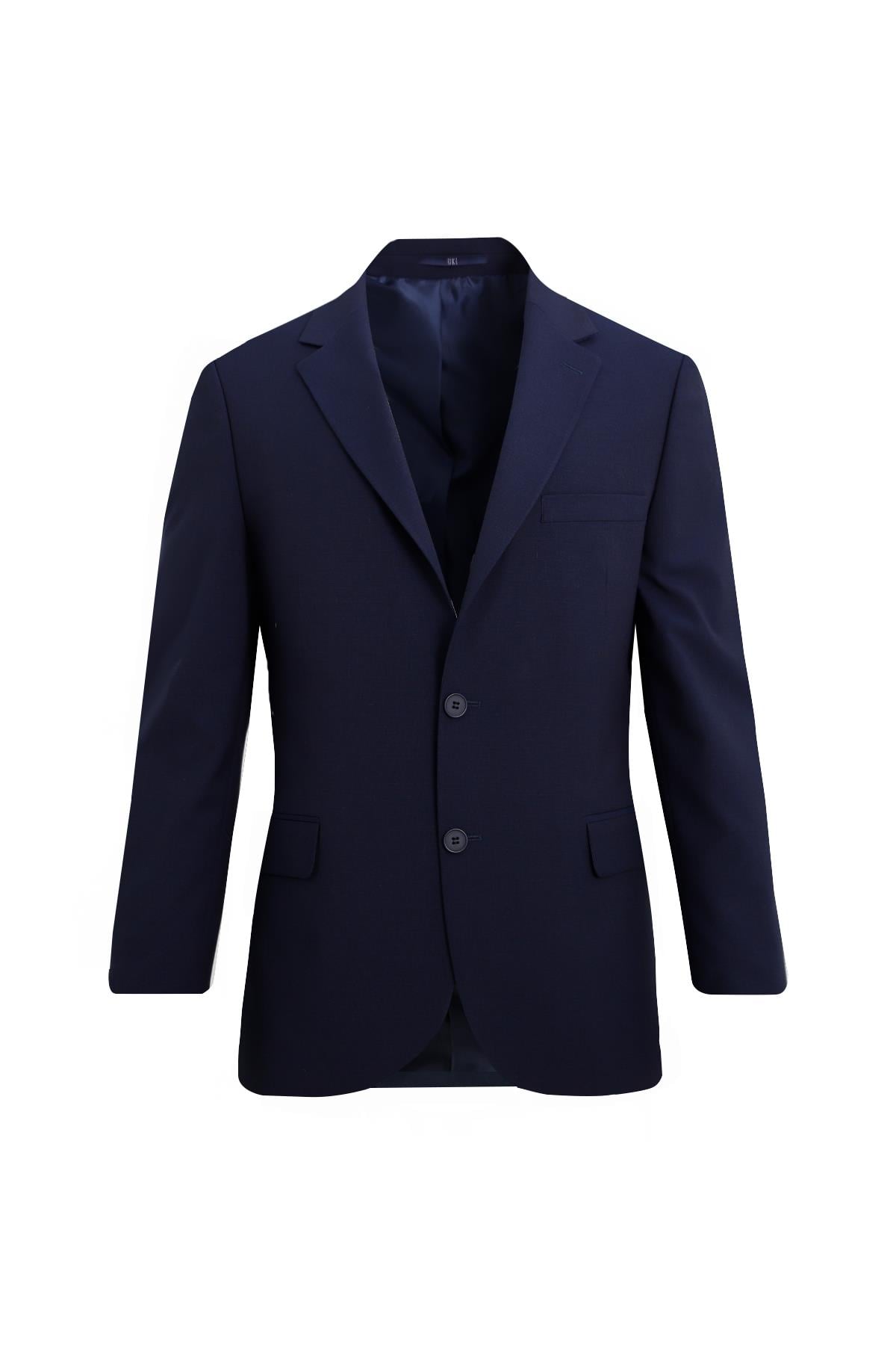LACİVERT Comfort Fit  Mono Yaka 6 Drop  Kapaklı Cep Klasik Takım Elbise