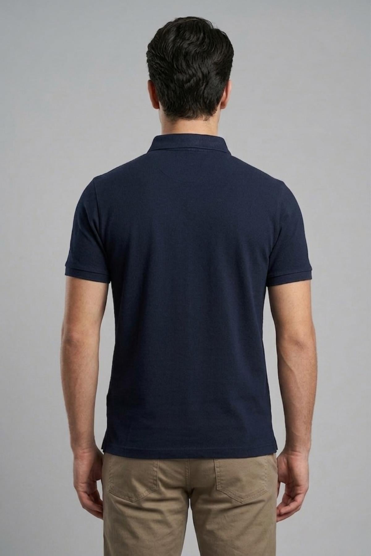 LACİVERT Comfort Fit Polo Yaka Pike T-Shirt
