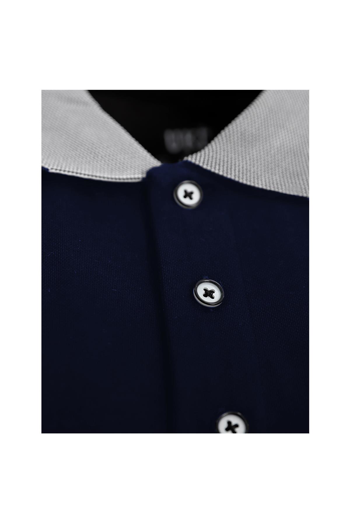 LACİVERT Comfort Fit Polo Yaka Pike T-Shirt