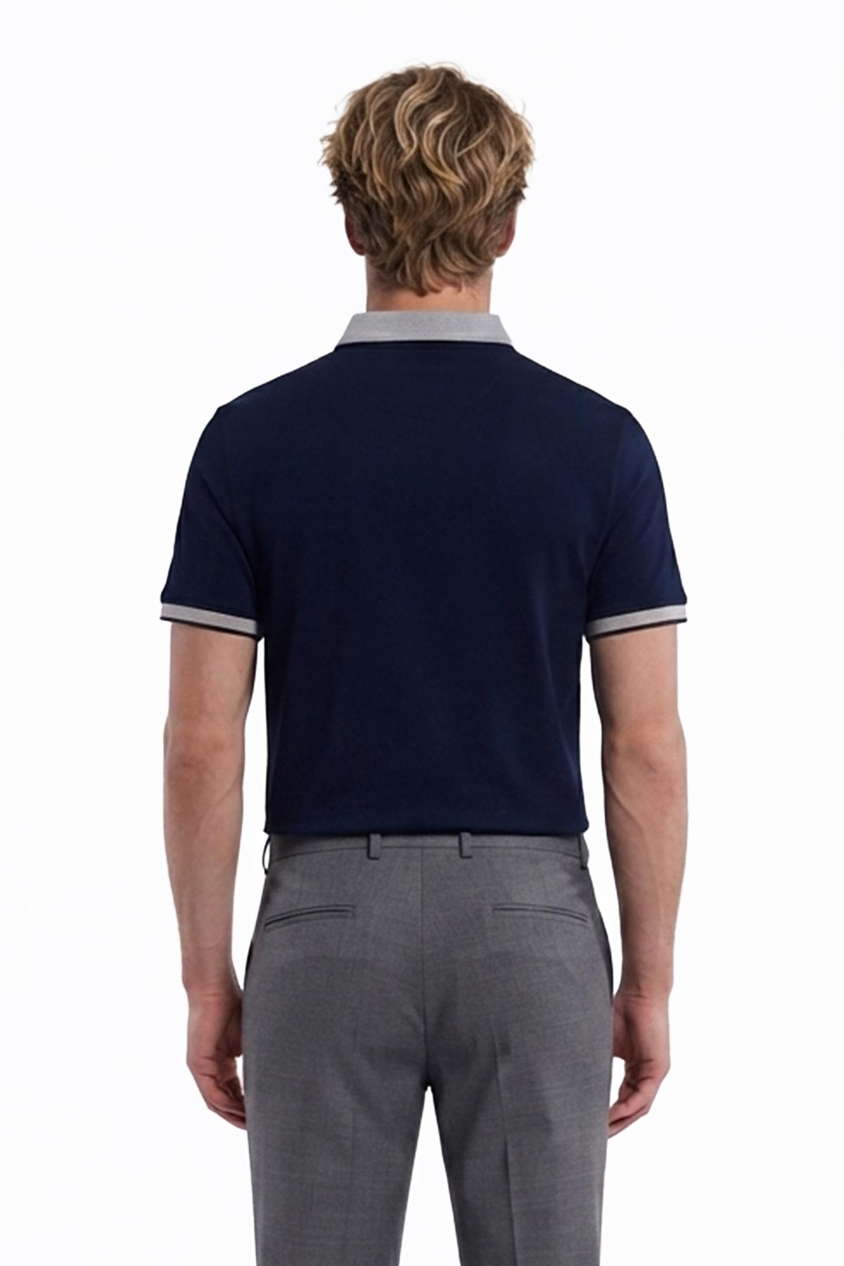 LACİVERT Comfort Fit Polo Yaka Pike T-Shirt