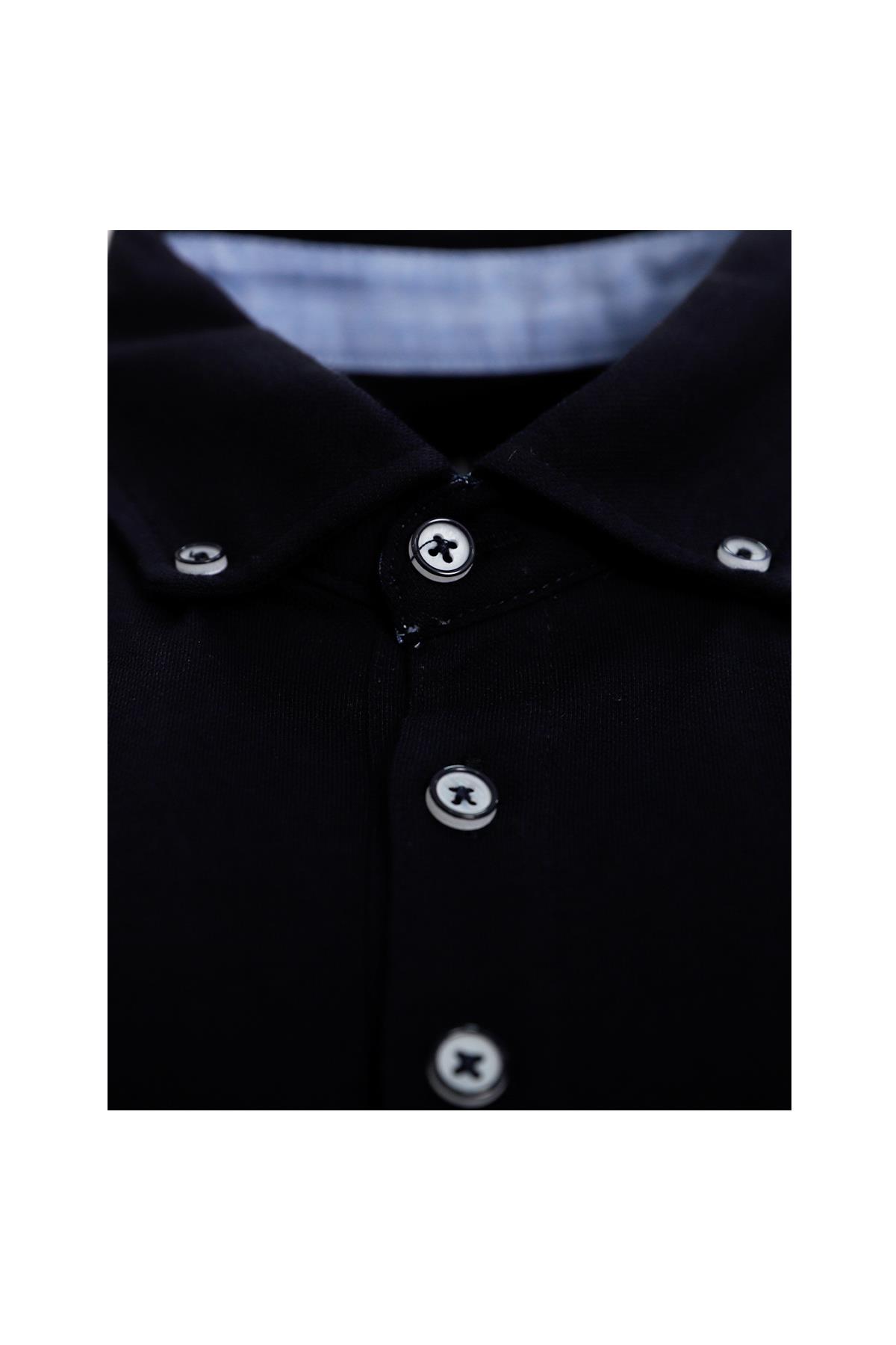 LACİVERT Comfort Fit Polo Yaka Pike T-Shirt
