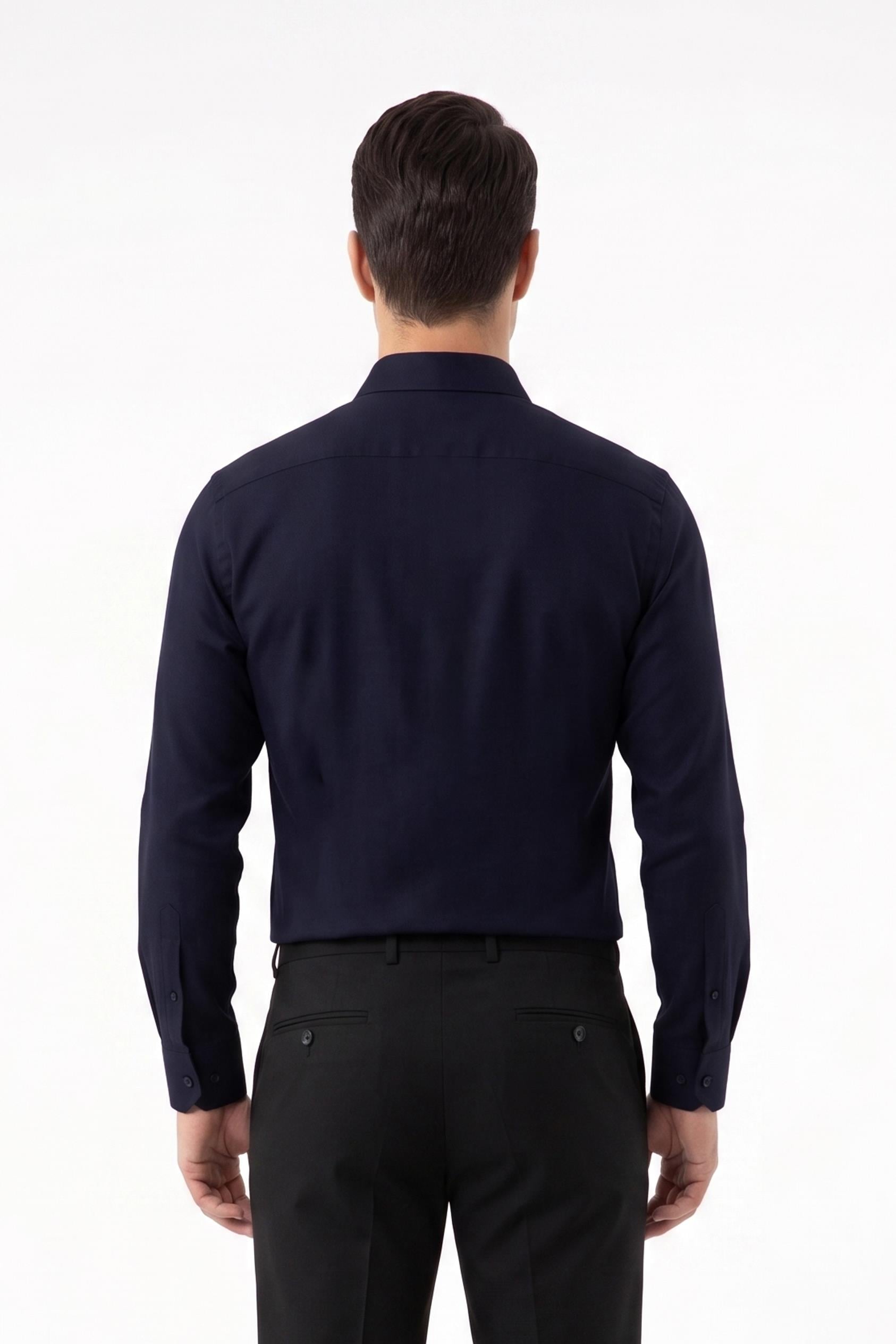 LACİVERT Comfort Fit Uzun Kol Gömlek