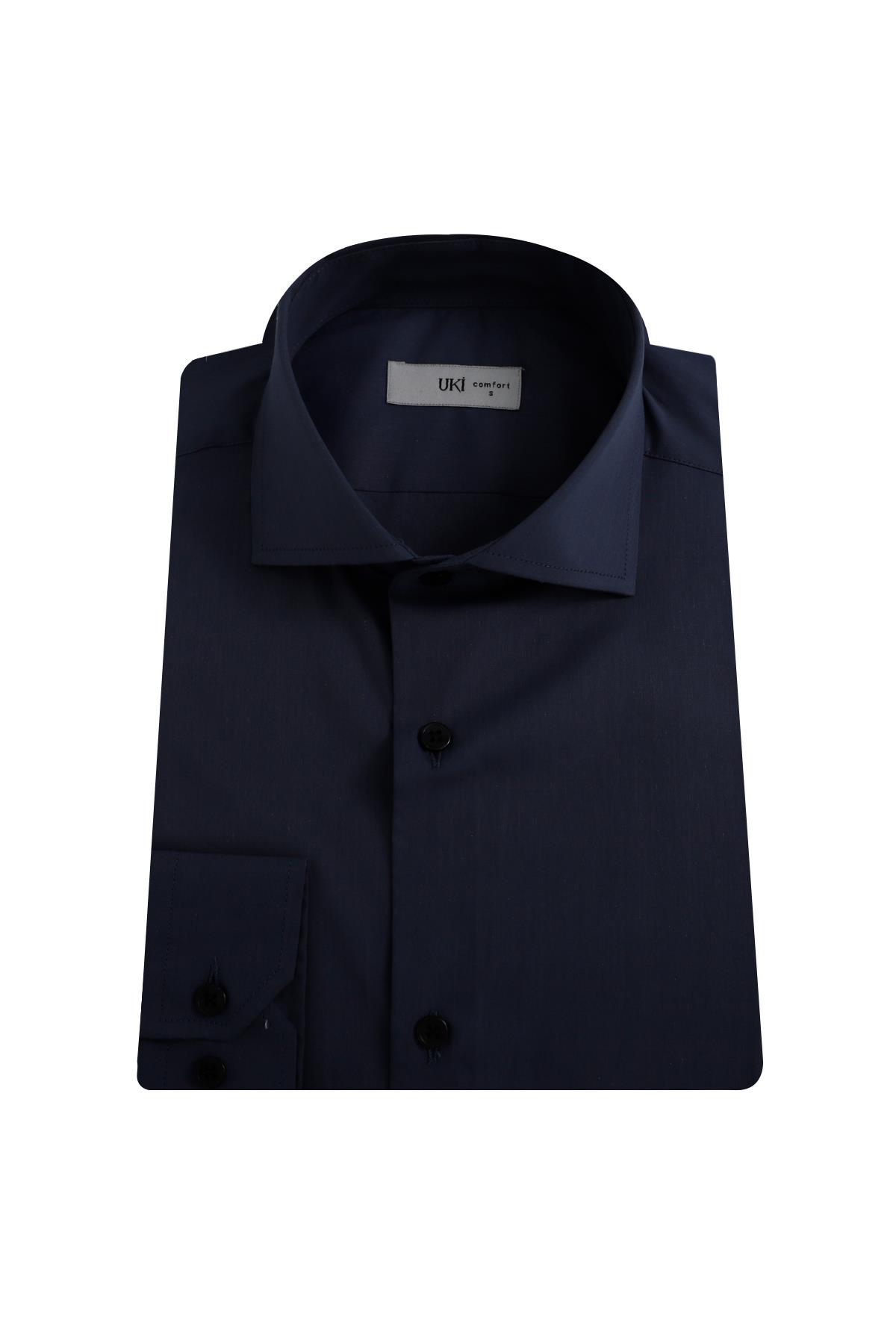 LACİVERT Comfort Fit Uzun Kol Gömlek