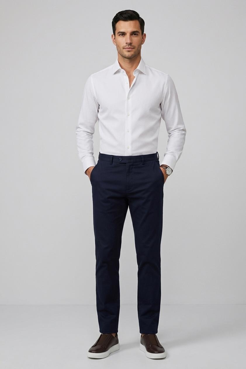 LACİVERT Slim Fit Chino Pantolon