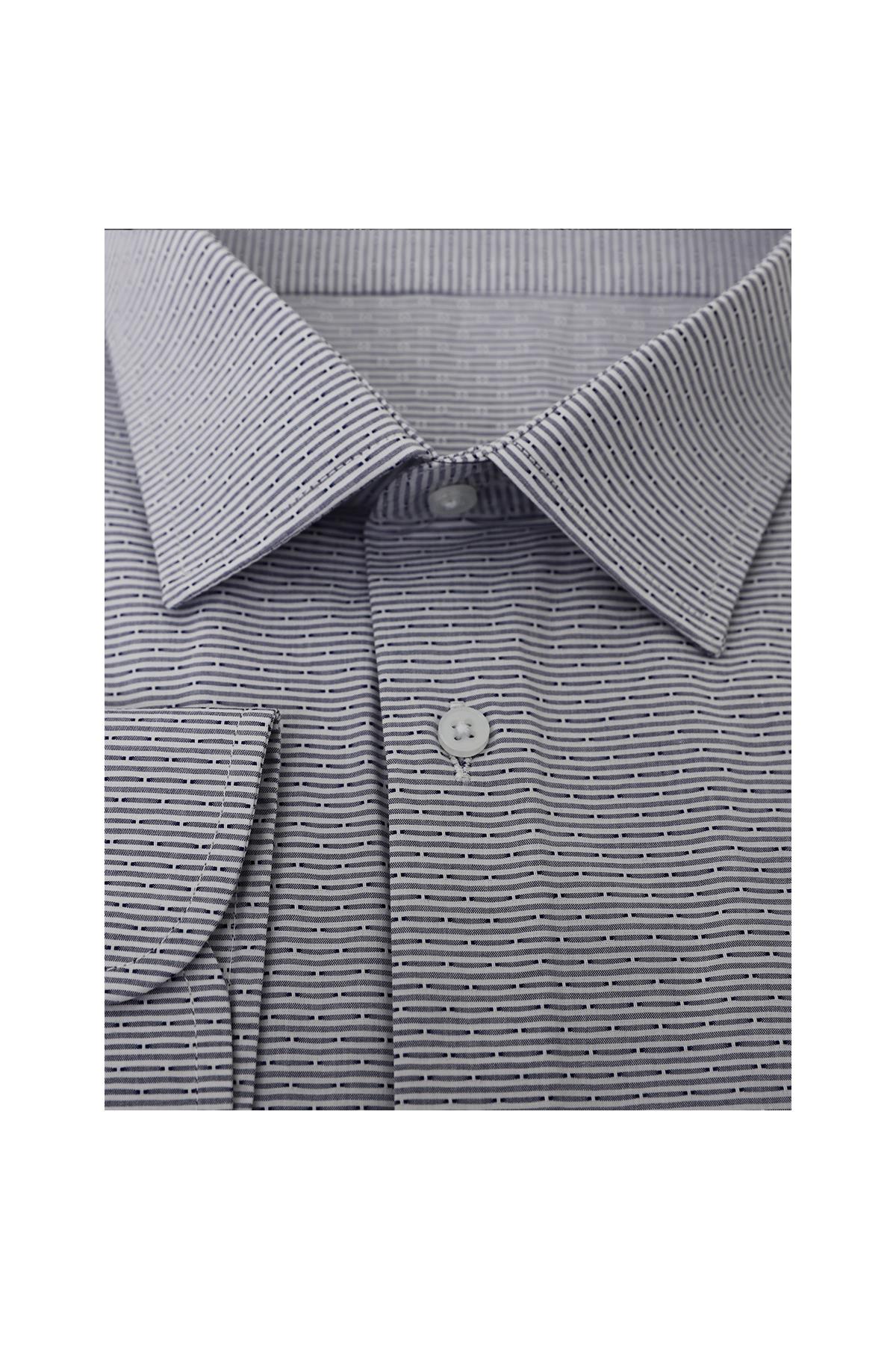 LACİVERT Slim Fit Uzun Kol Gömlek