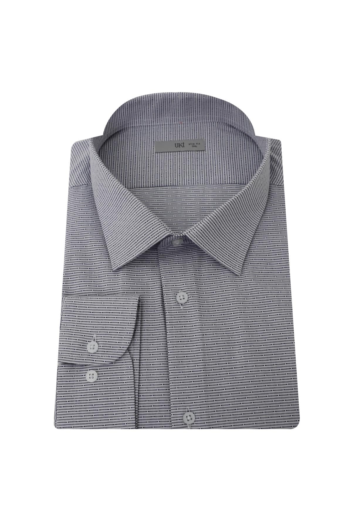 LACİVERT Slim Fit Uzun Kol Gömlek