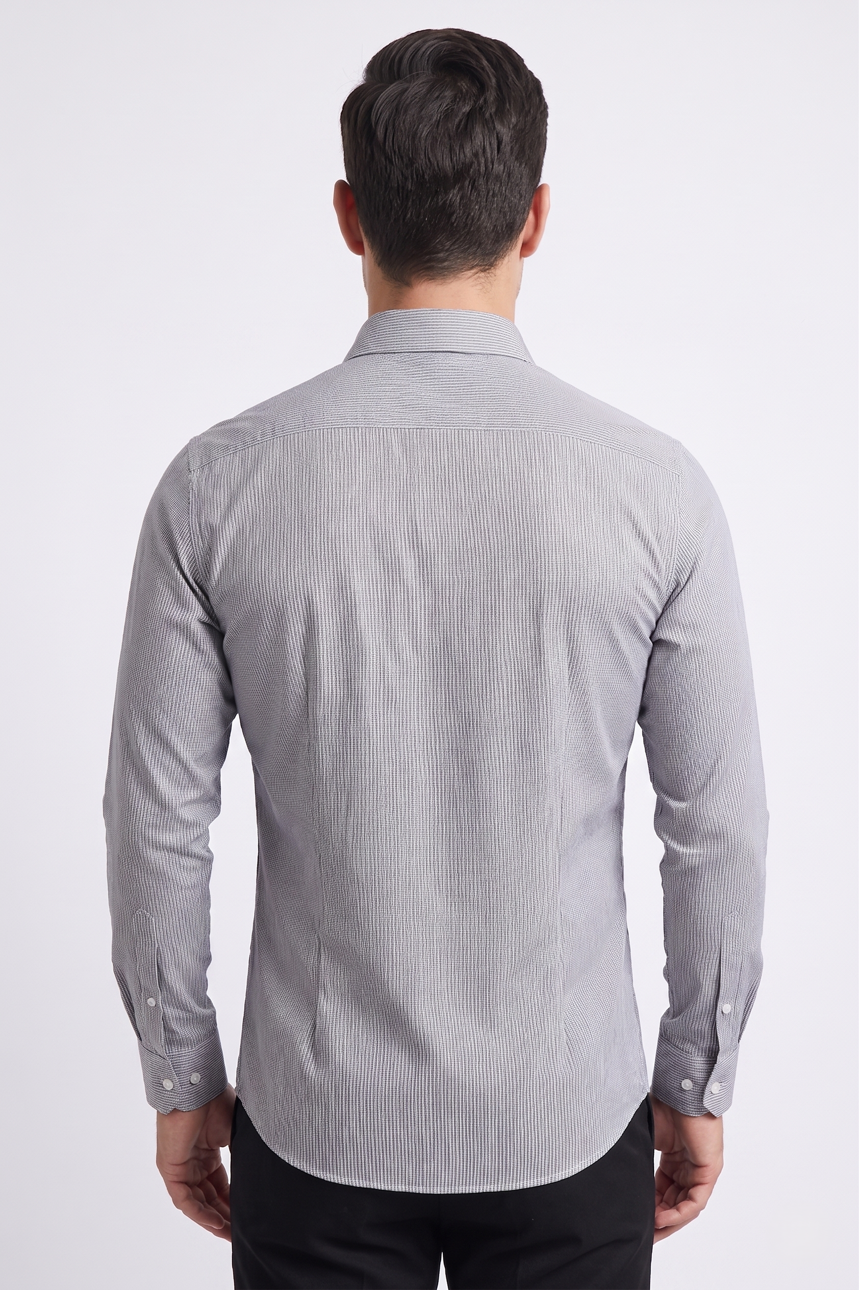 LACİVERT Slim Fit Uzun Kol Gömlek