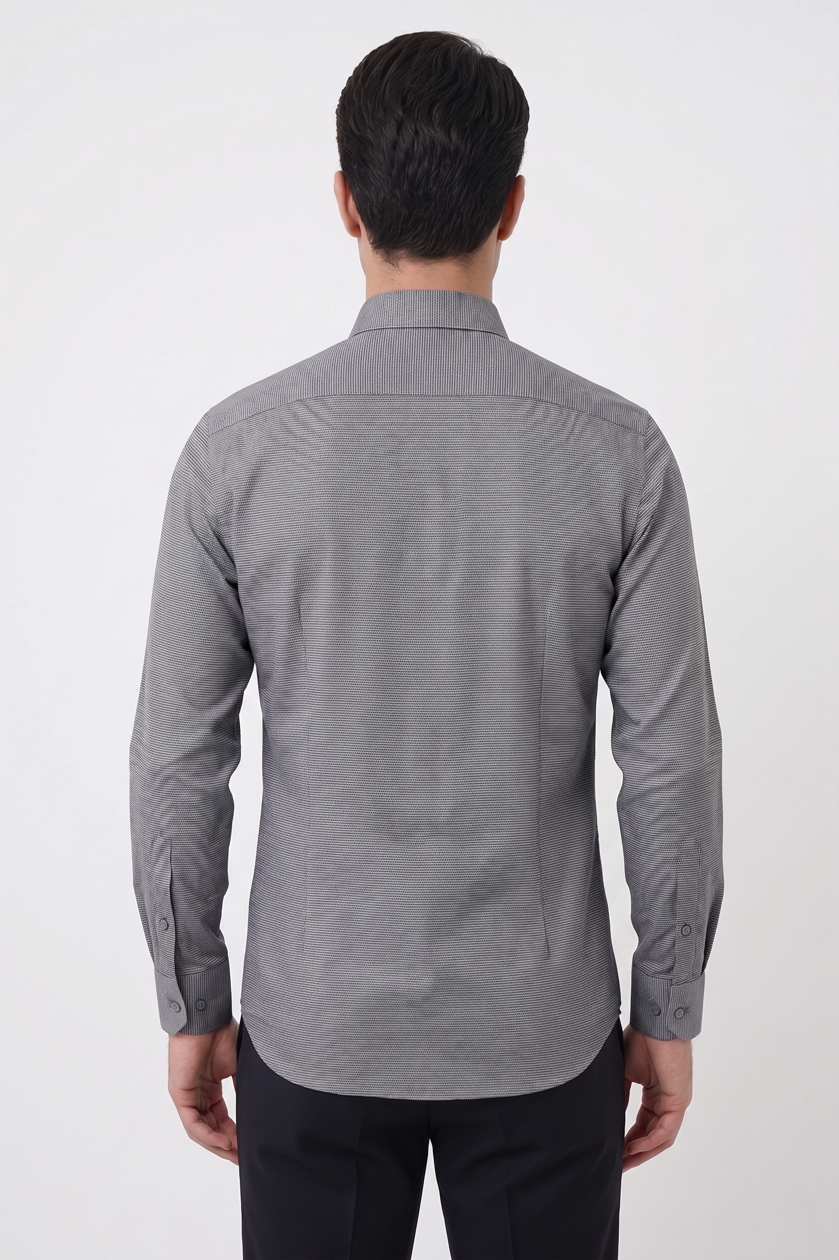 LACİVERT Slim Fit Uzun Kol Gömlek