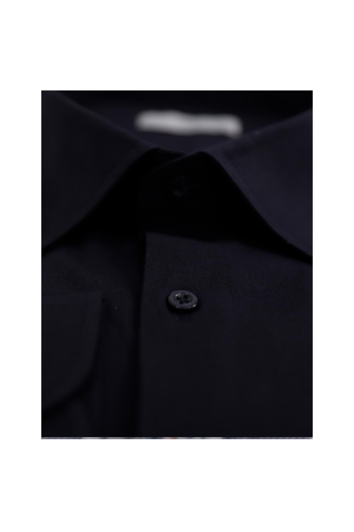 LACİVERT Slim Fit Uzun Kol Gömlek