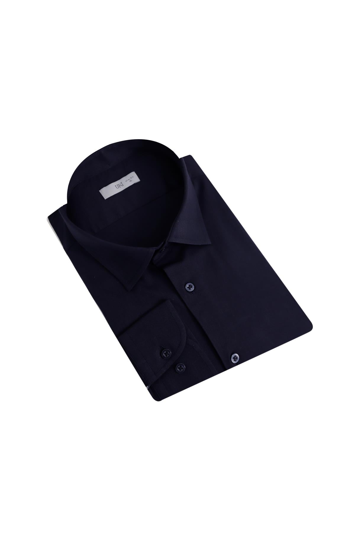 LACİVERT Slim Fit Uzun Kol Gömlek