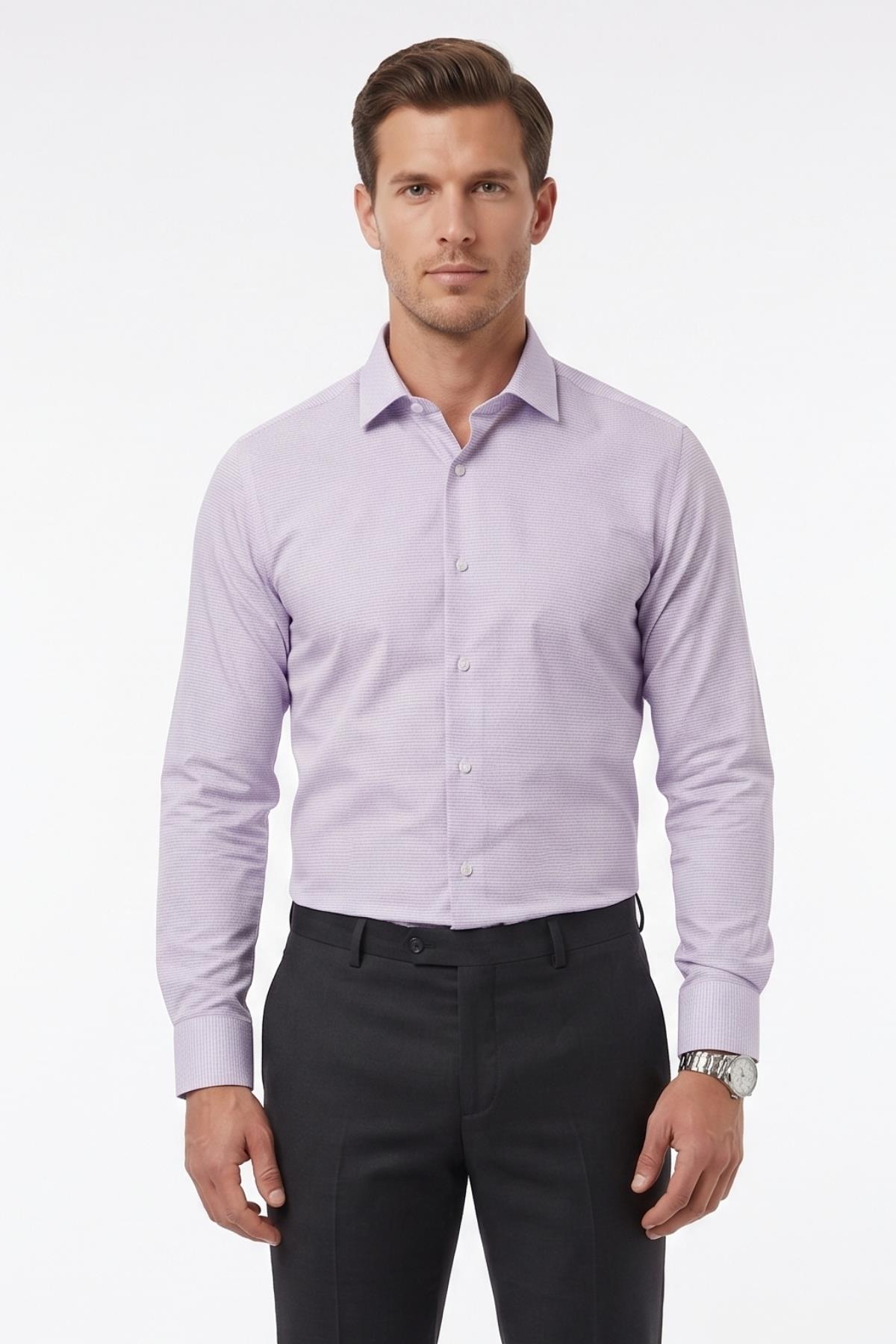 LİLA Slim Fit Uzun Kol Gömlek