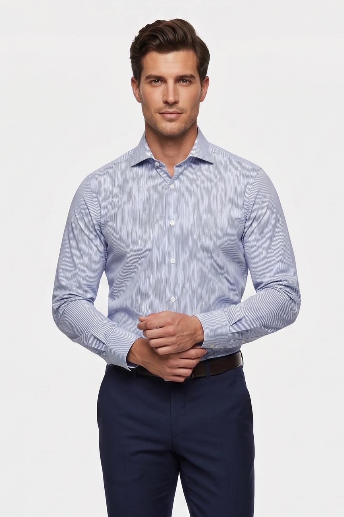 MAVİ Çizgili Comfort Fit Gömlek