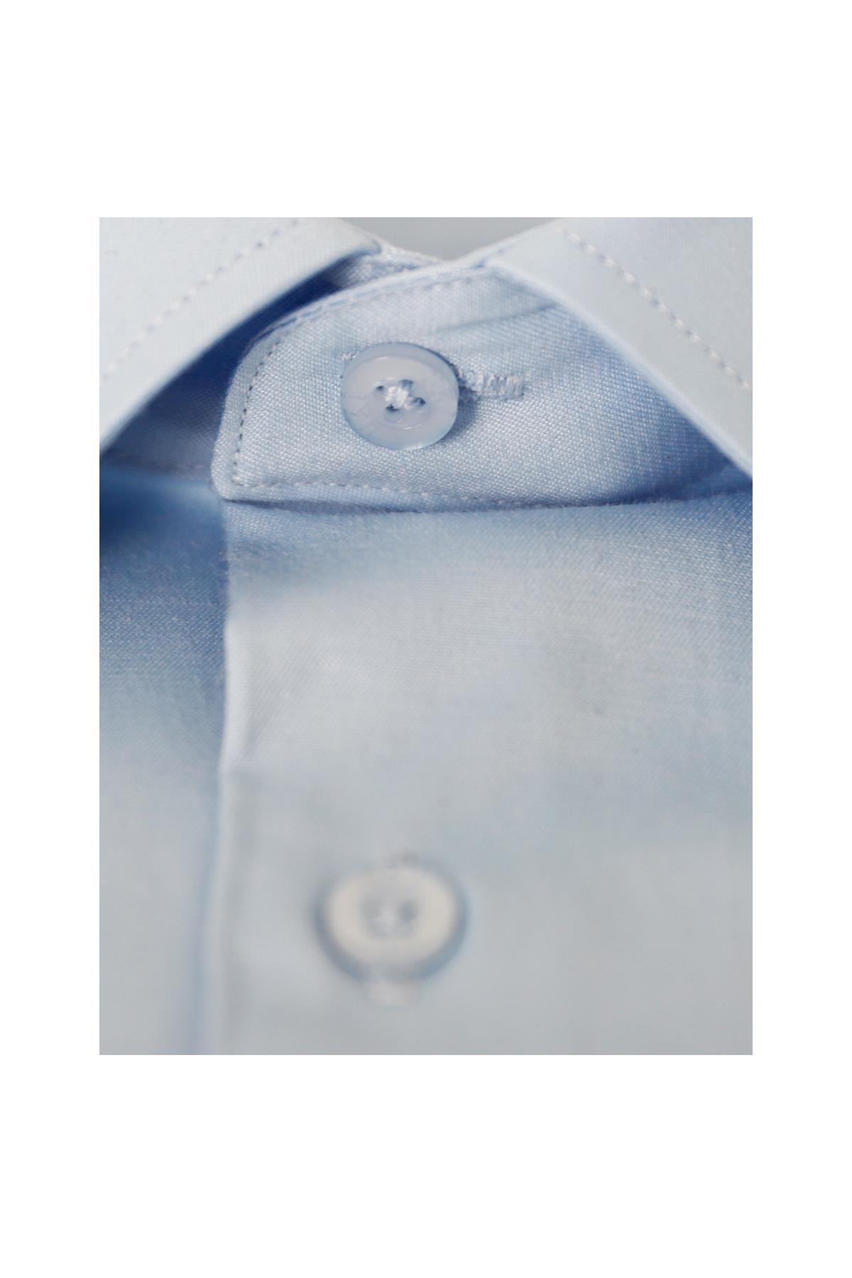 MAVİ Saten Slim Fit Klasik Gömlek