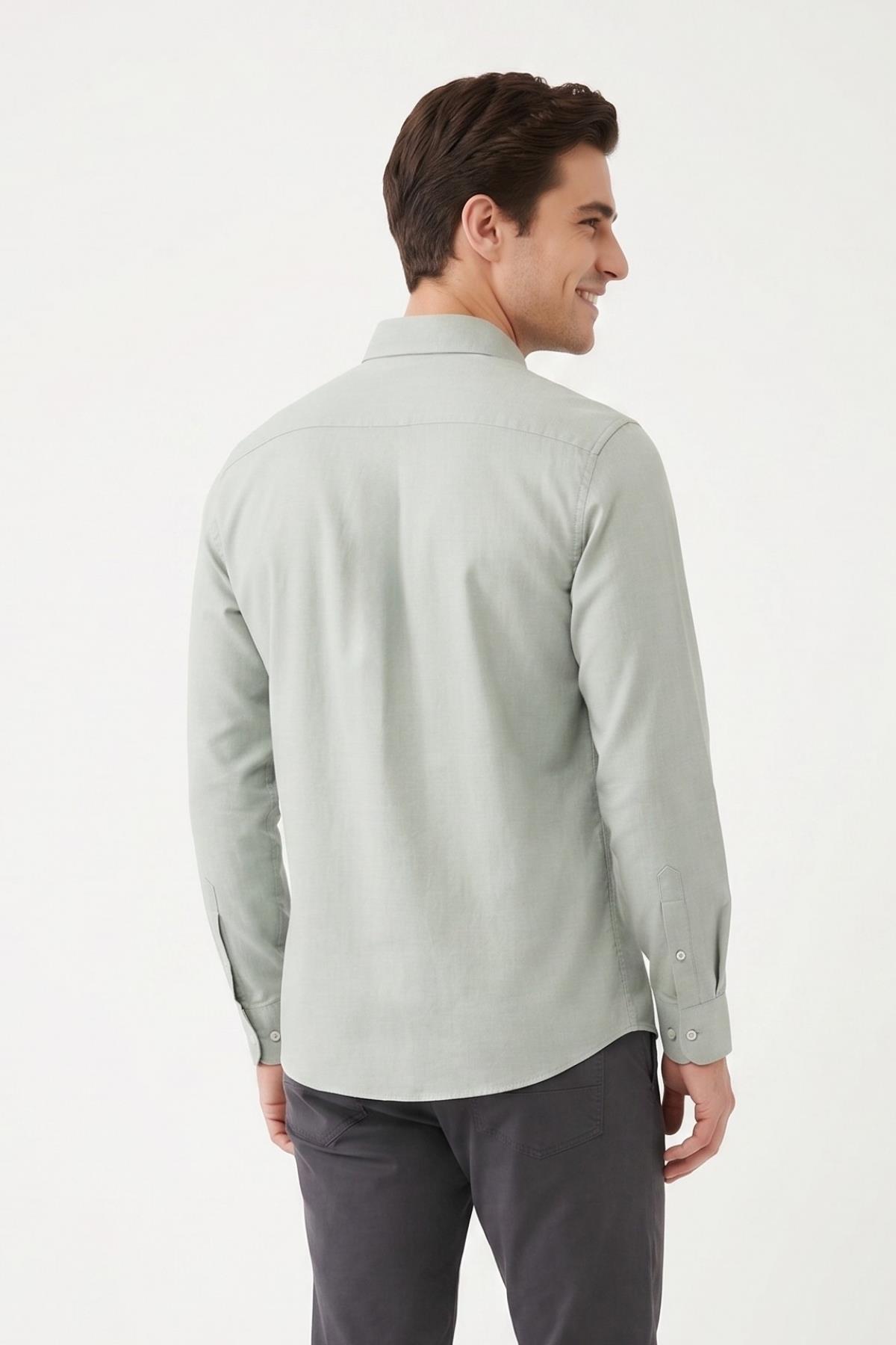 MİNT Düğmeli Yaka Comfort Fit Şamre Gömlek