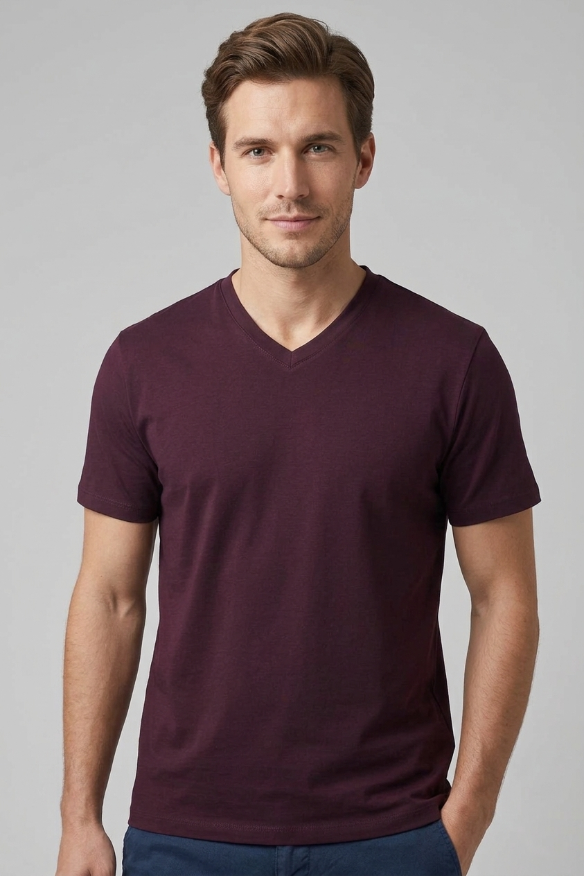 MÜRDÜM Comfort Fit V Yaka Basic T-Shirt