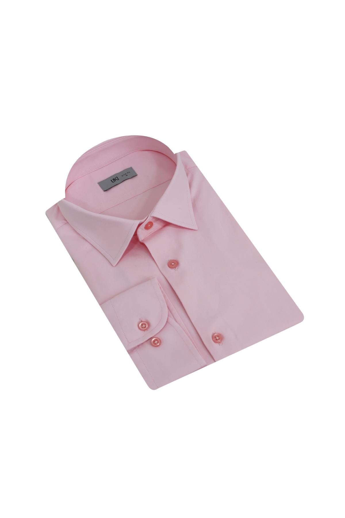 PEMBE Pamuk Saten Gömlek