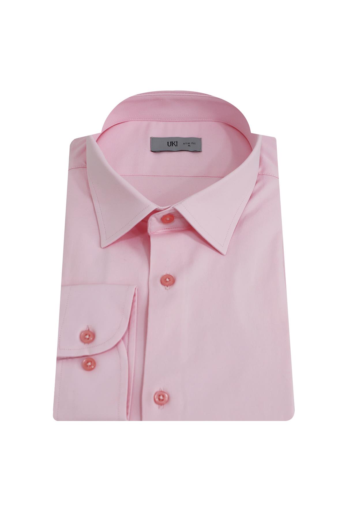 PEMBE Pamuk Saten Gömlek